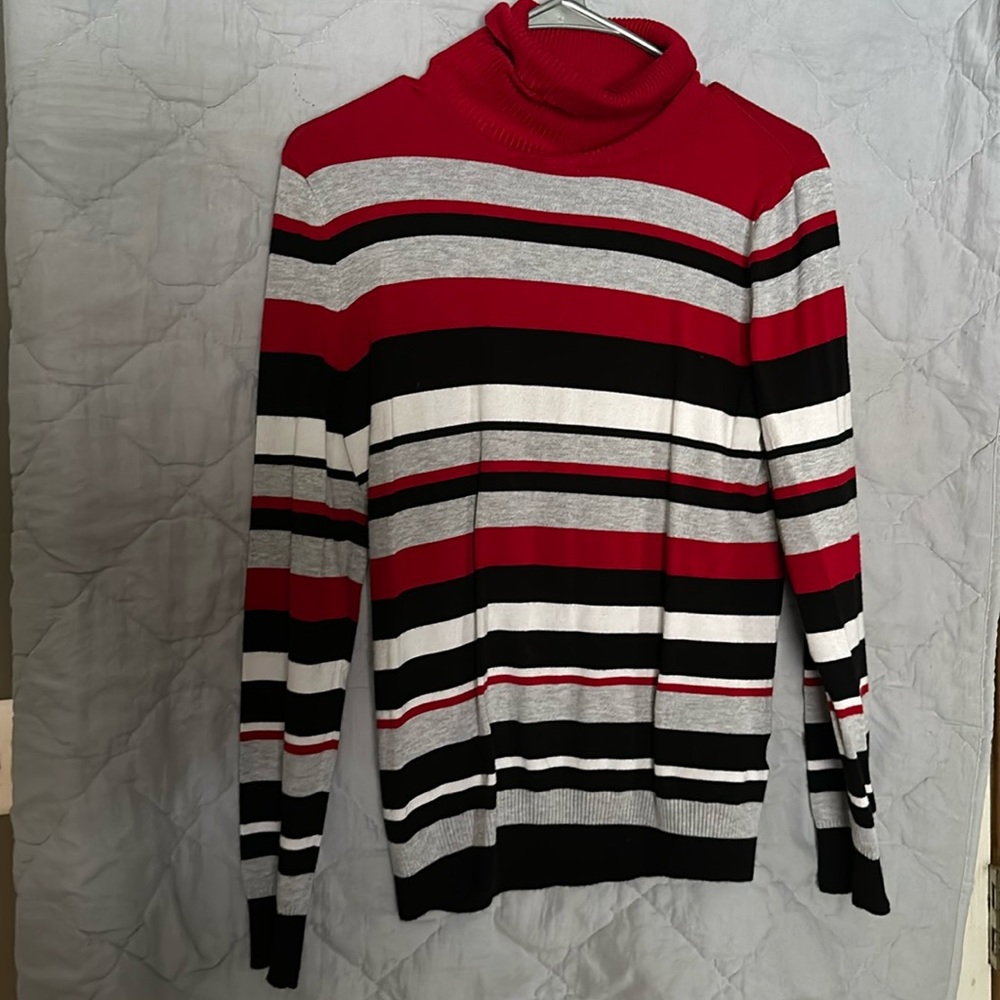 Striped Turtleneck Sweater